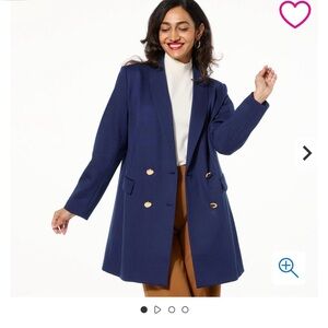 Colleen Lopez Women’s Double-Breasted Navy Blazer NWOT XS